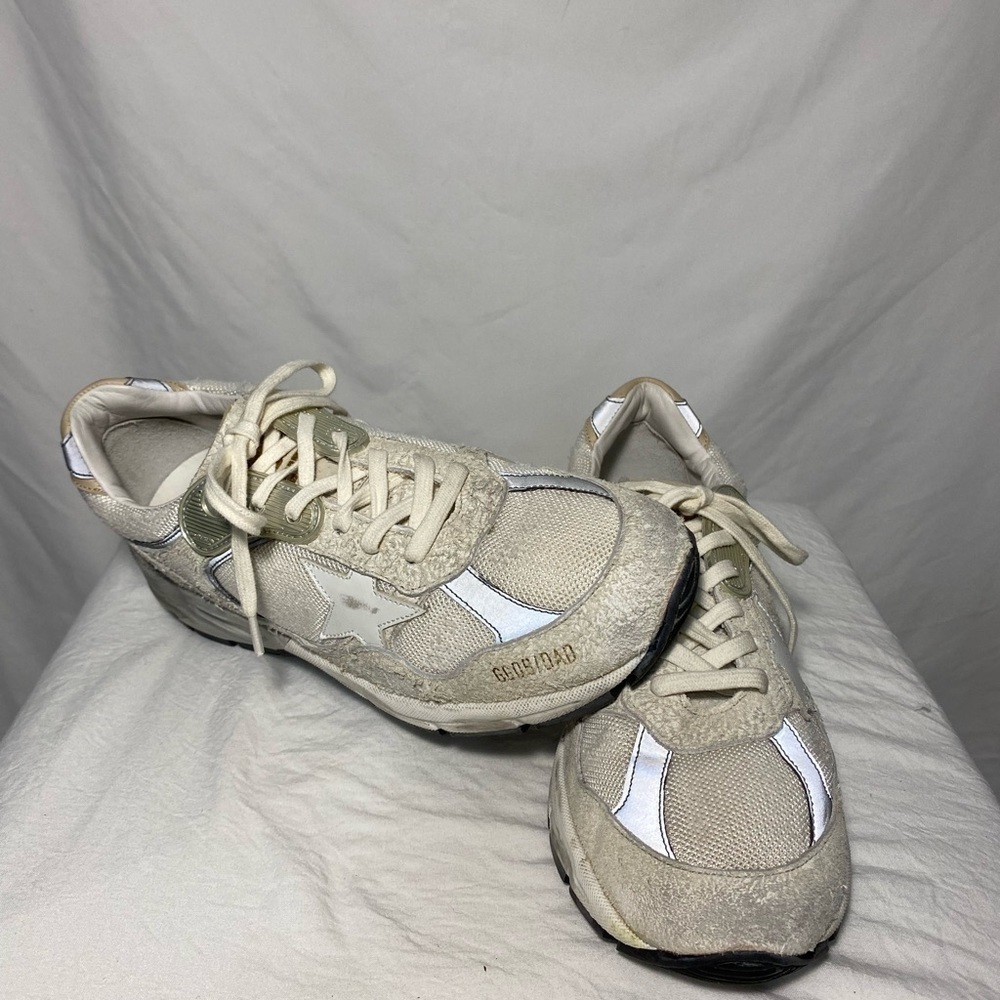 Golden GOOSE *NEW*  Dad Star Sneakers white and grey suede with white star Sz 38 - Picture 10 of 17